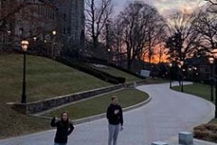 2020: Two of my best friends outside Linderman Library: Matt Stasolla '23 and Bridget Hartman '23. Submitted by Hannah Clark '23.